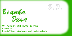 bianka dusa business card